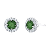 14K White Gold~Green and White Diamond
