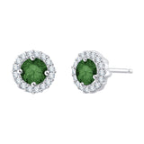 14K White Gold~Green and White Diamond