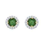 14K Yellow Gold~Green and White Diamond