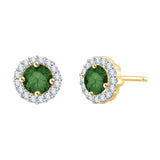 14K Yellow Gold~Green and White Diamond