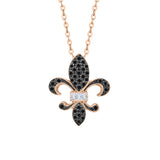 10K Rose Gold~Black and White Diamond