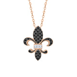 10K Rose Gold~Black and White Diamond