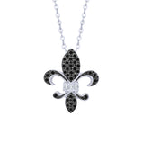 10K White Gold~Black and White Diamond, Sterling Silver~Black and White Diamond