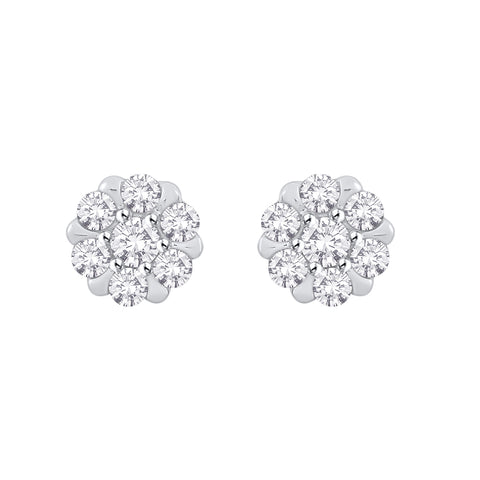 KATARINA 1/3 cttw Diamond Floral Earrings