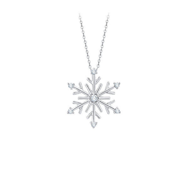 KATARINA Diamond "Snow Flake" Pendant Necklace (1/10 cttw)