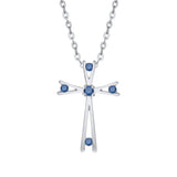 14K White Gold~Blue Diamond