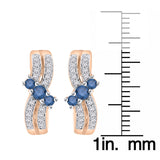 14K Rose Gold~Blue and White Diamond