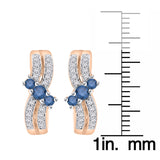 14K Rose Gold~Blue and White Diamond