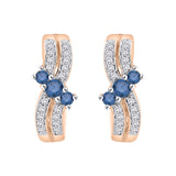 14K Rose Gold~Blue and White Diamond