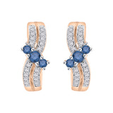 14K Rose Gold~Blue and White Diamond