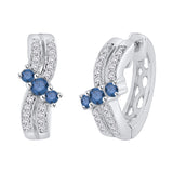 14K White Gold~Blue and White Diamond