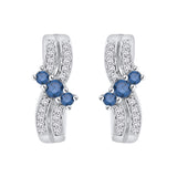 14K White Gold~Blue and White Diamond
