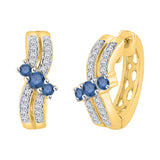 14K Yellow Gold~Blue and White Diamond