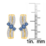 14K Yellow Gold~Blue and White Diamond