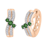 10K Rose Gold~Green and White Diamond