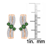 10K Rose Gold~Green and White Diamond