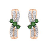 10K Rose Gold~Green and White Diamond