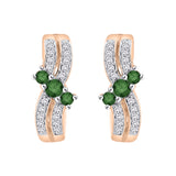 10K Rose Gold~Green and White Diamond