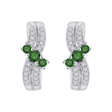 10K White Gold~Green and White Diamond