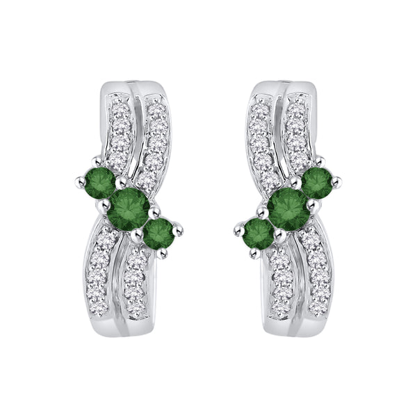 10K White Gold~Green and White Diamond