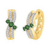 10K Yellow Gold~Green and White Diamond