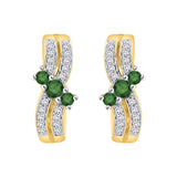 10K Yellow Gold~Green and White Diamond