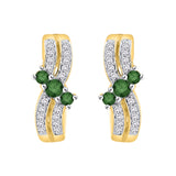 10K Yellow Gold~Green and White Diamond