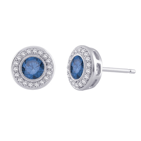 KATARINA Center Diamond Halo Earrings (1 cttw GH, I2/I3)