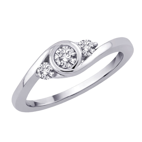 KATARINA 3 Diamond Promise Ring (1/3 cttw GH, I1)