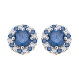 10K Rose Gold~Blue and White Diamond