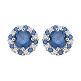 10K Rose Gold~Blue and White Diamond