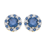 10K Yellow Gold~Blue and White Diamond
