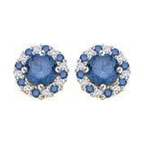 10K Yellow Gold~Blue and White Diamond