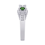 10K White Gold~Green and White Diamond