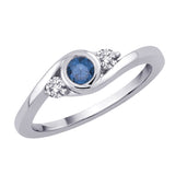 Sterling Silver~Blue and White Diamond