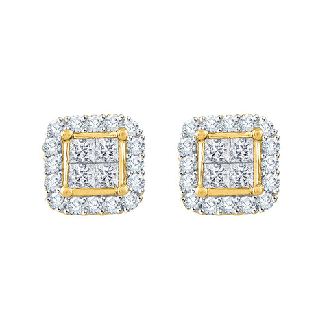 KATARINA 1/2 cttw Round and Princess Cut Diamond Fashion Earrings
