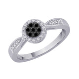 Sterling Silver~Black and White Diamond