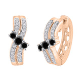 10K Rose Gold~Black and White Diamond