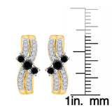 10K Yellow Gold~Black and White Diamond
