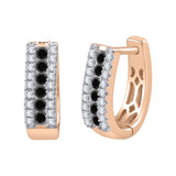 14K Rose Gold~Black and White Diamond, 10K Rose Gold~Black and White Diamond