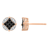 10K Rose Gold~Black and White Diamond