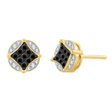 10K Yellow Gold~Black and White Diamond