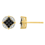 10K Yellow Gold~Black and White Diamond