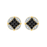 10K Yellow Gold~Black and White Diamond