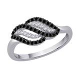 10K White Gold~Black and White Diamond