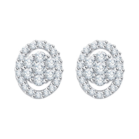 KATARINA 1/2 cttw Diamond Cluster Fashion Earrings