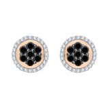 10K Rose Gold~Black and White Diamond
