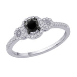 10K White Gold~Black and White Diamond
