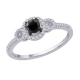 10K White Gold~Black and White Diamond