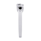 Sterling Silver~Black and White Diamond